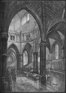 Interior of the Temple Church, London, 1905. Artist: Lancelot Speed