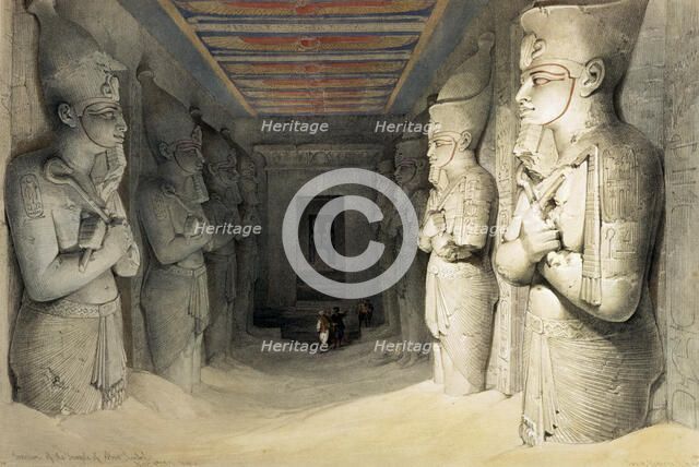 'Interior of the Temple of Abu Simbel', Nubia, Egypt, c1845. Artist: David Roberts