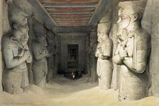 Interior of the Temple of Abu Simbel Nubia, Egypt, c1845. Artist: David Roberts