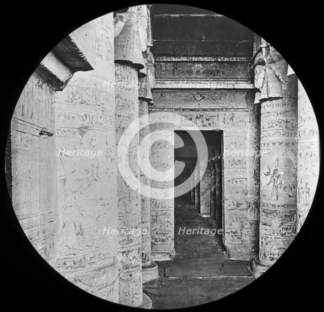 Interior of the Temple of Dendera, Egypt, c1890. Artist: Newton & Co