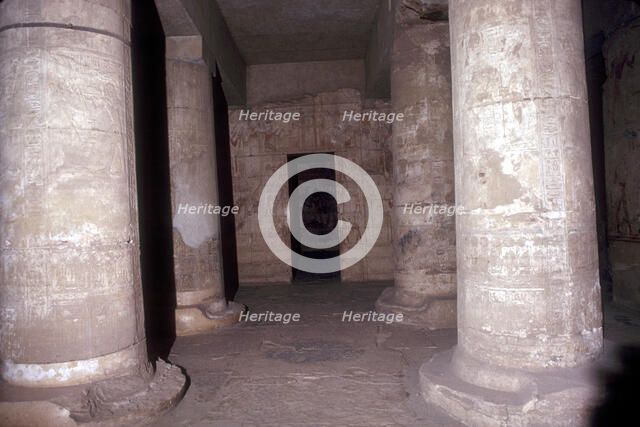 Interior of the Temple of Sethos I (Seti I), Abydos, Egypt, 19th Dynasty, c1280 BC. Artist: Unknown