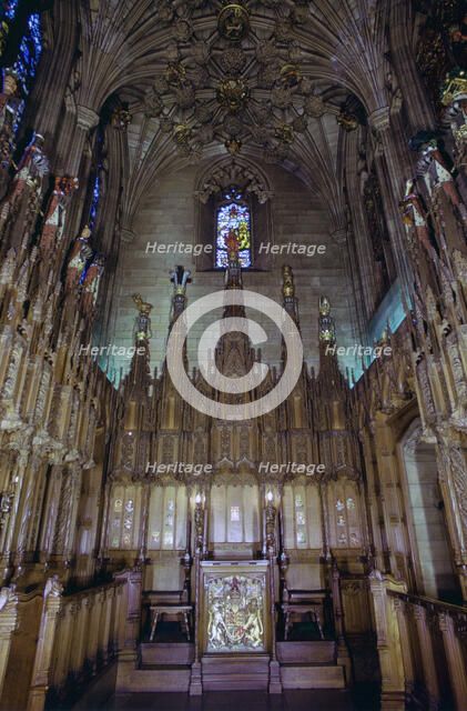 Interior of the Thistle Chapel, St Giles' Cathedral, Edinburgh, Scotland.  Artist: Tony Evans