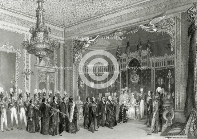 Interior of the Throne Room, Buckingham Palace, Westminster, London, 1840. Artist: Unknown.