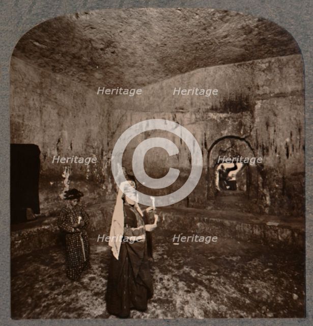 'Interior of the Tombs of the Kings on the road to Nablus', c1900. Artist: Unknown.