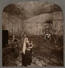 Interior of the Tombs of the Kings on the road to Nablus c1900