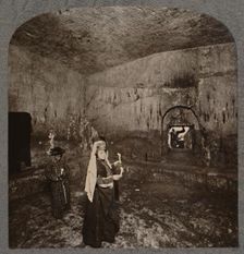 Interior of the Tombs of the Kings on the road to Nablus c1900