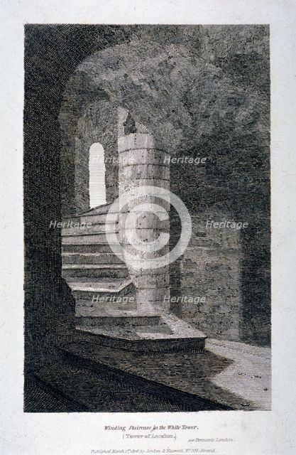 Interior of the White Tower, Tower of London, 1806. Artist: Anon