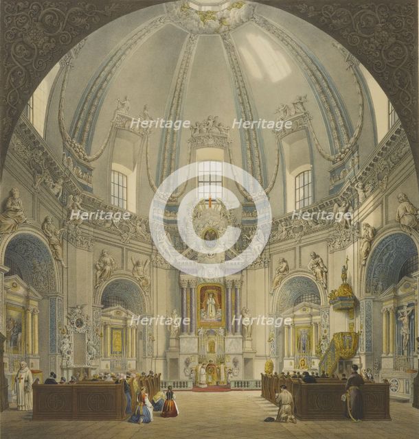 Interior of Trinitarian Church of Christ the Redeemer in Antakalnis, Vilnius, 1847.