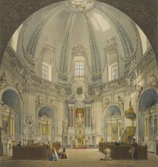 Interior of Trinitarian Church of Christ the Redeemer in Antakalnis, Vilnius, 1847