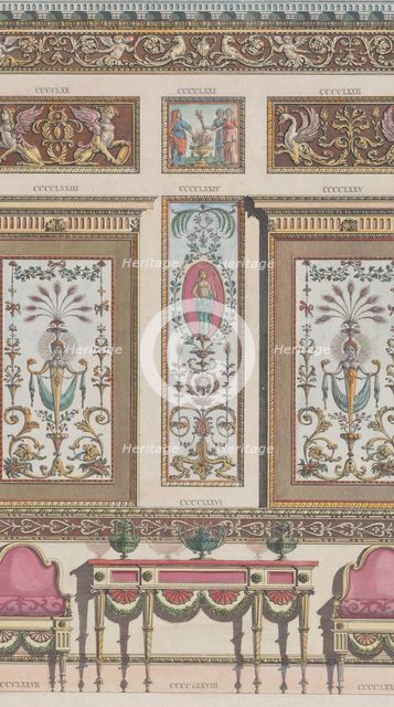 Interior Ornamented Wall, nos. CCCCLXIX-CCCCLXXIX..., 1801. Creator: Unknown.
