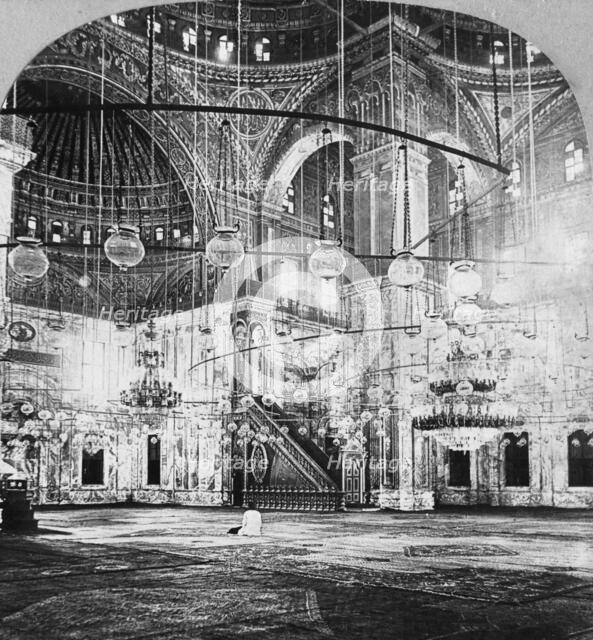 Interior, Mosque of Muhammad Ali, Cairo, Egypt, 1899. Artist: BL Singley