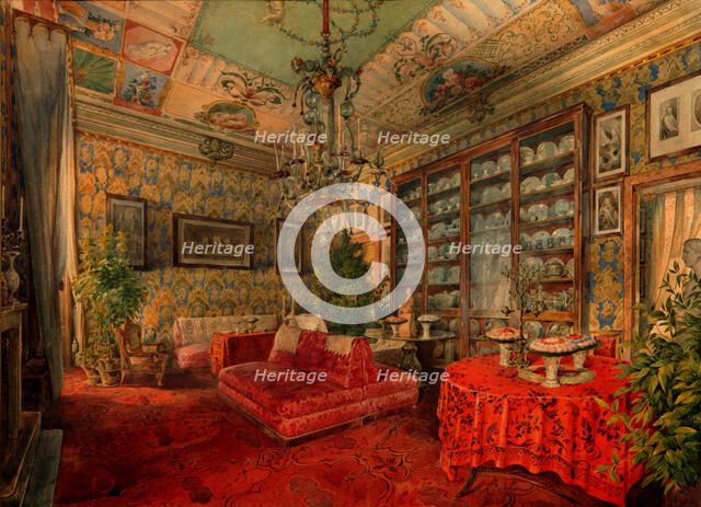Interior, Mid of the 19th cen.. Artist: Ivanov, Anton Ivanovich (1818-1864)
