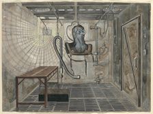 Interior Sand Blasting Chamber, 1935, c. 1947. Creator: Perkins Harnly