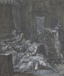 Interior scene with soldiers pillaging, 17th century. Creator: Unknown