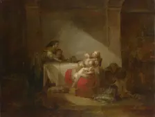 Interior Scene. The Happy Mother, Second Half of the 18th cen.. Artist: Fragonard, Jean Honoré (1732-1806)