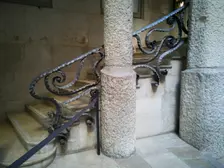 Interior staircase of La Pedrera, Barcelona, Spain, 2020. Creator: Ethel Davies