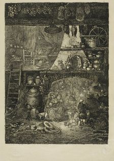 Interior, Peasant House in Haute-Garonne, 1858. Creator: Rodolphe Bresdin