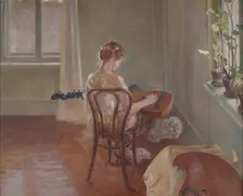 Interior with the Chimera Playing the Lute, 1908. Creator: Jacek Malczewski
