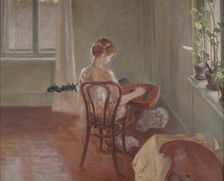 Interior with the Chimera Playing the Lute, 1908. Creator: Jacek Malczewski