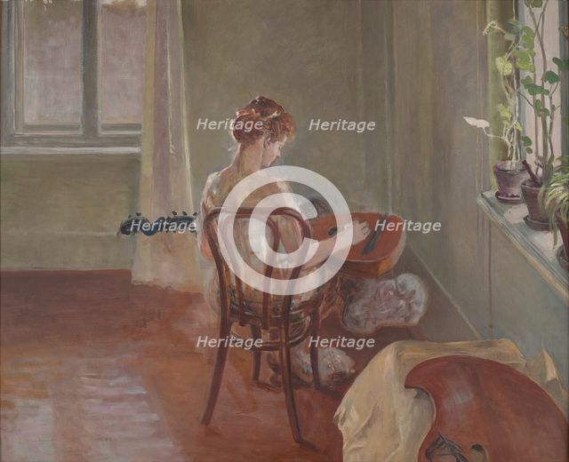 Interior with the Chimera Playing the Lute, 1908. Creator: Jacek Malczewski.