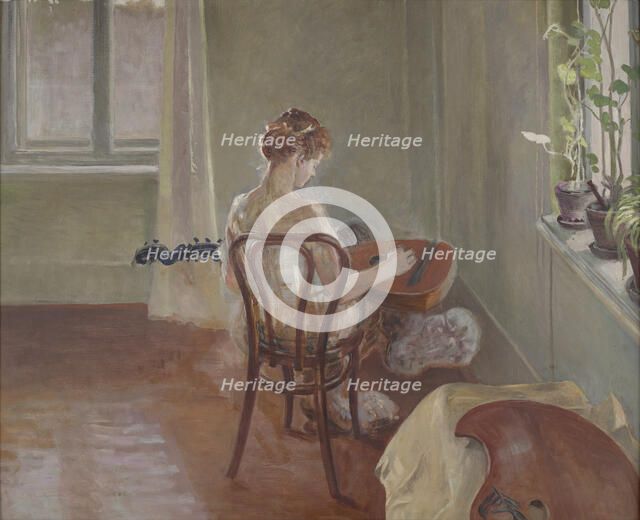 Interior with the Chimera Playing the Lute, 1908. Creator: Jacek Malczewski.