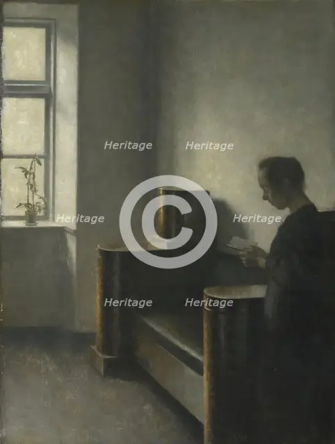 Interior with the Artist's Wife, 1910. Creator: Vilhelm Hammershoi.