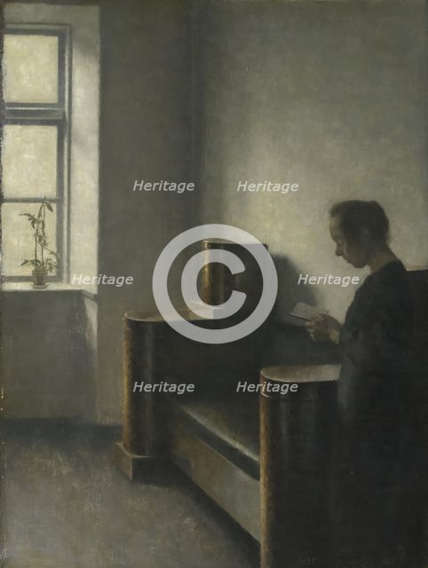 Interior with the Artist's Wife, 1910. Creator: Vilhelm Hammershoi.