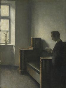 Interior with the Artist's Wife, 1910. Creator: Vilhelm Hammershoi