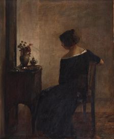 Interior with the Artist's Wife. Creator: Holsøe, Carl (1863-1935)