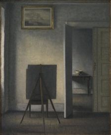 Interior with the Artist's Easel, 1910. Creator: Vilhelm Hammershøi