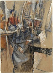 Interior with two female figures