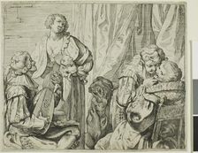 Interior with Two Pairs of Lovers and a Fool, 1625/29. Creator: Johann Liss