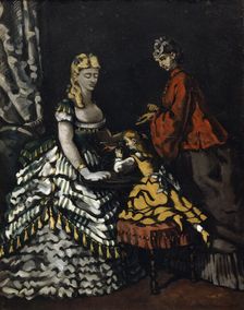 Interior with Two Women and a Child c1861. Artist: Paul Cezanne
