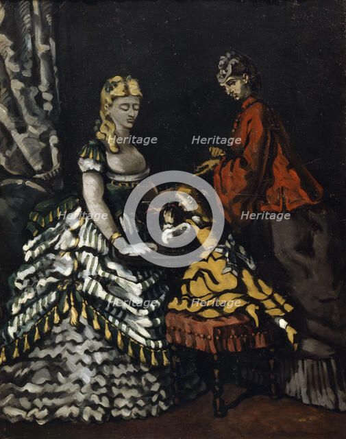 'Interior with Two Women and a Child', c1861. Artist: Paul Cezanne