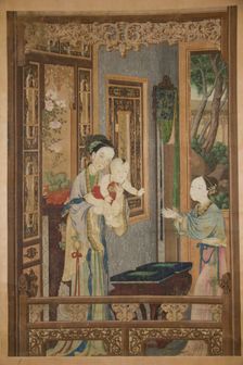 Interior with Woman, Child and Nurse, late 18th-early 19th century. Creator: Unknown