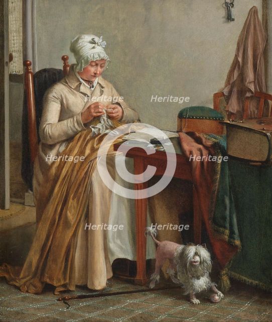 Interior with Woman Sewing, c.1800-c.1810. Creator: Wybrand Hendriks.