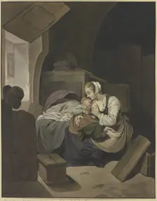 Interior with a nursing mother, 1787. Creator: Aletta de Frey