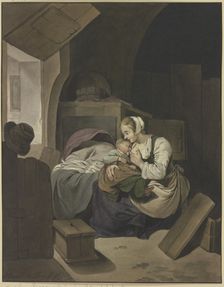 Interior with a nursing mother, 1787. Creator: Aletta de Frey