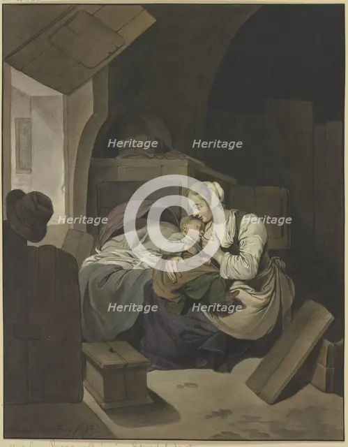 Interior with a nursing mother, 1787. Creator: Aletta de Frey.
