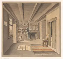 Interior with a bookseller, c.1800-c.1850. Creator: Anon