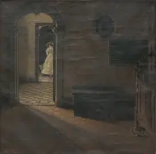 Interior with a Lady, 1918. Creator: Georges Nauwelaerts