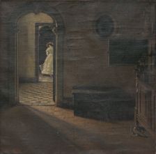Interior with a Lady, 1918. Creator: Georges Nauwelaerts