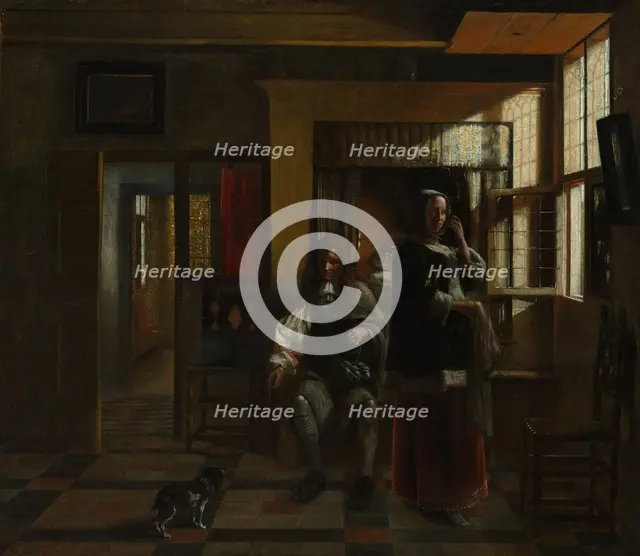 Interior with a Young Couple, probably ca. 1662-65. Creator: Pieter de Hooch.