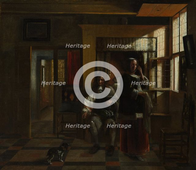 Interior with a Young Couple, probably ca. 1662-65. Creator: Pieter de Hooch.