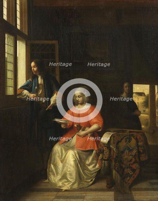 Interior with a Young Lady Reading a Letter, 1668. Creator: Pieter de Hooch.