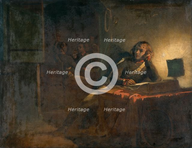 'Interior with British Army Officers', 1835-1882. Creator: Thomas Jones Barker.