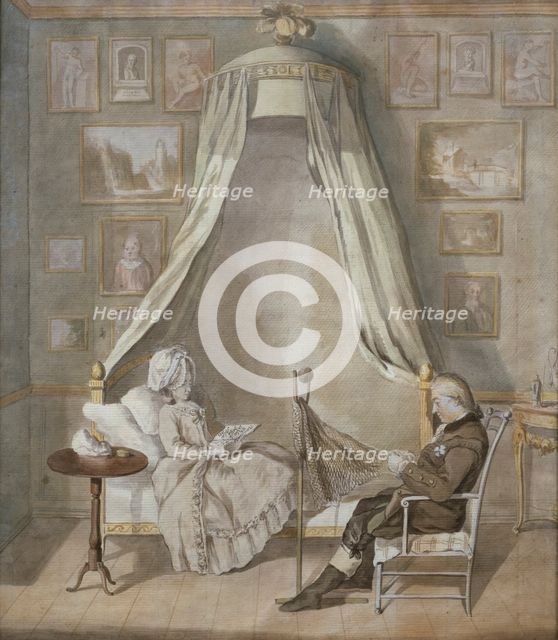 Interior with Count Claes Ekeblad and his Wife Brita, née Horn, 1783. Creator: Lorentz Svensson Sparrgren.