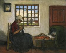 Interior with Cradle, c1900-1920s. Creator: Jakob Smits