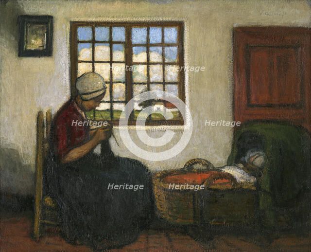 Interior with Cradle, c1900-1920s. Creator: Jakob Smits.