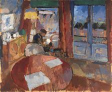 Interior with Embroiderer, 1915. Creator: Rik Wouters